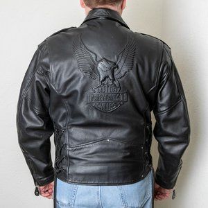 Harley Davidson CRUISER II XL Leather Jacket w Embossed Eagle